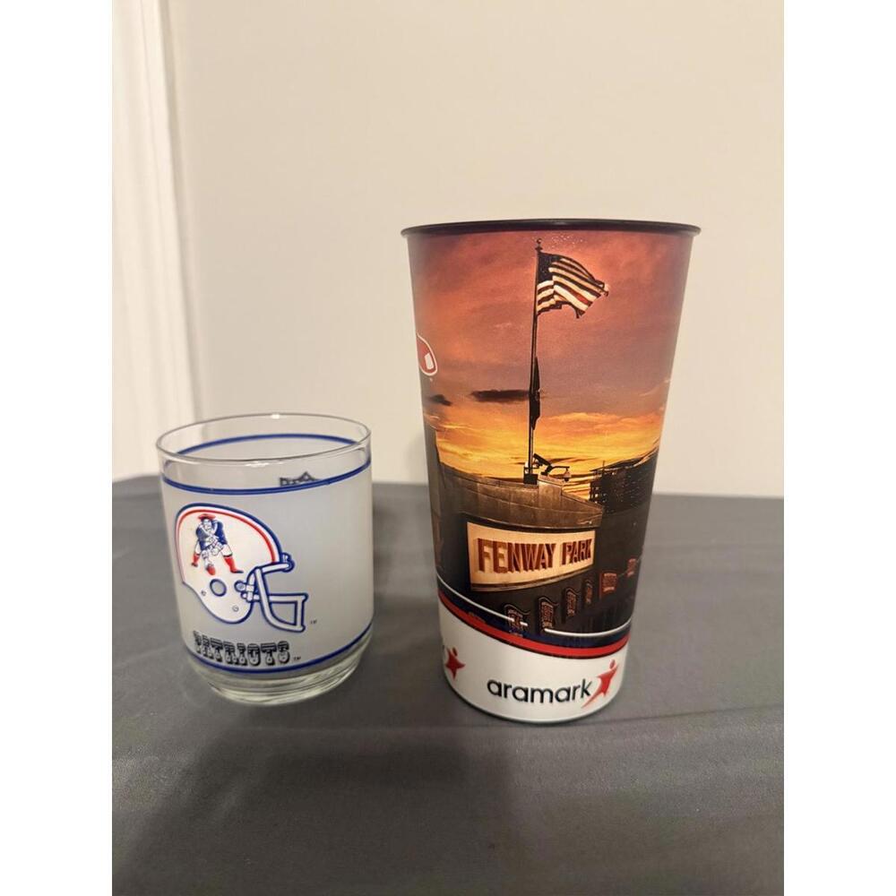 Fenway Park Souvenir Plastic Cup with NFL Glass